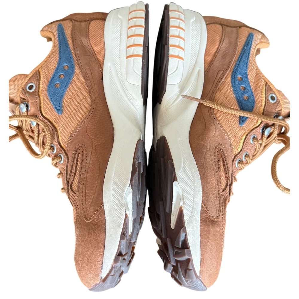 Saucony 3D Grid Hurricane Trail Running Shoes Brown Blue unisex Size 7 - Picture 3 of 10